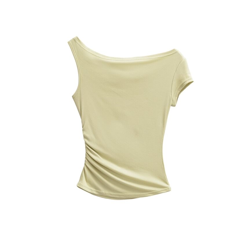Cowl Neck Mock Two-Piece Ruched Lace Top