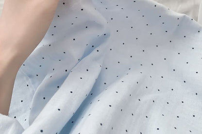 Dotted Lace Trim Pajama Set and Dress