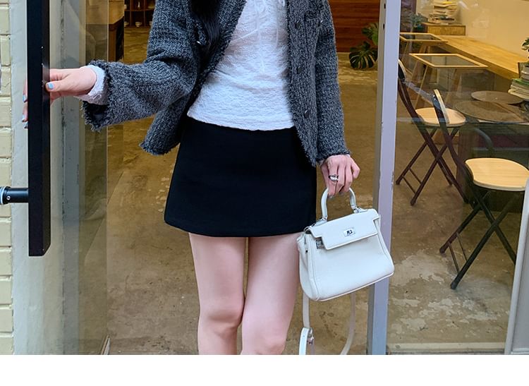 V-Neck Plain Lace T-Shirt