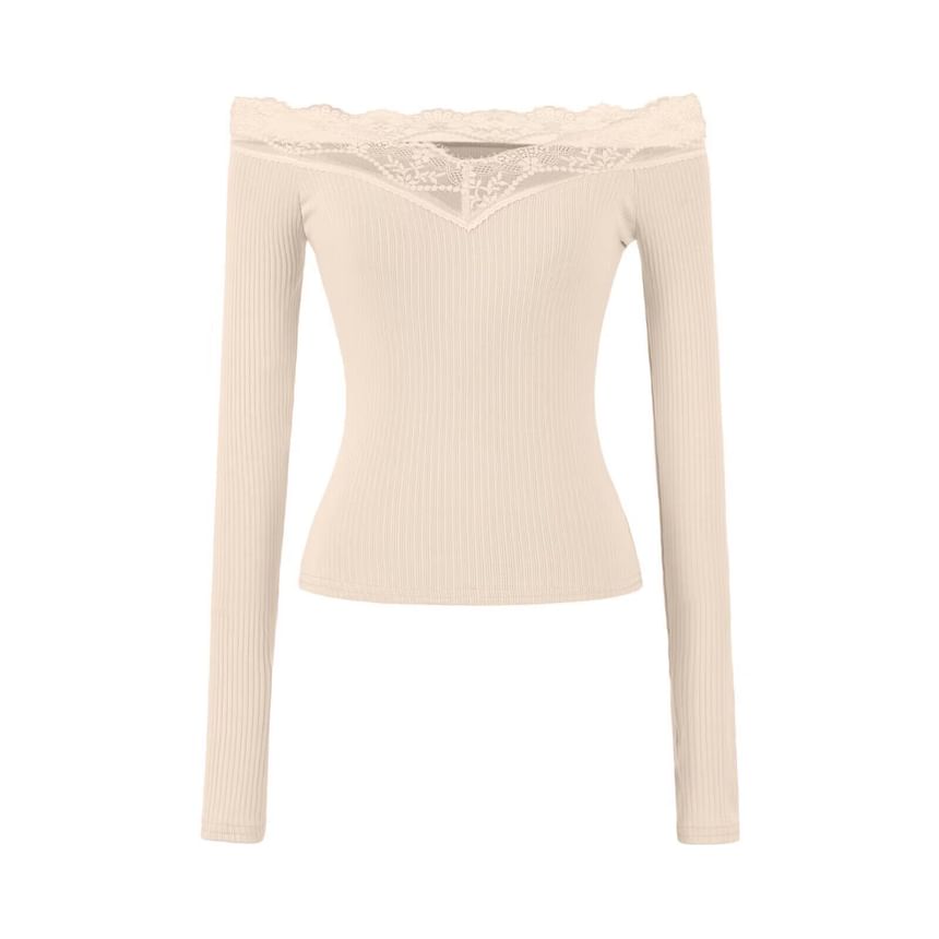 Fitted Crop Tee with Lace Shoulder Panels