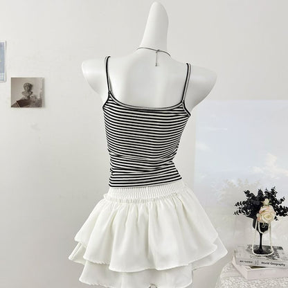 Padded Scoop Neck Camisole with Lace Accents
