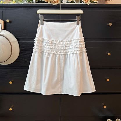 Ruffled Mini A-Line Skirt High-Waisted