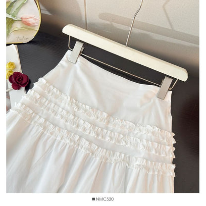 Ruffled Mini A-Line Skirt High-Waisted