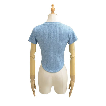 Crop Scoop Neck Tee - Short Sleeve