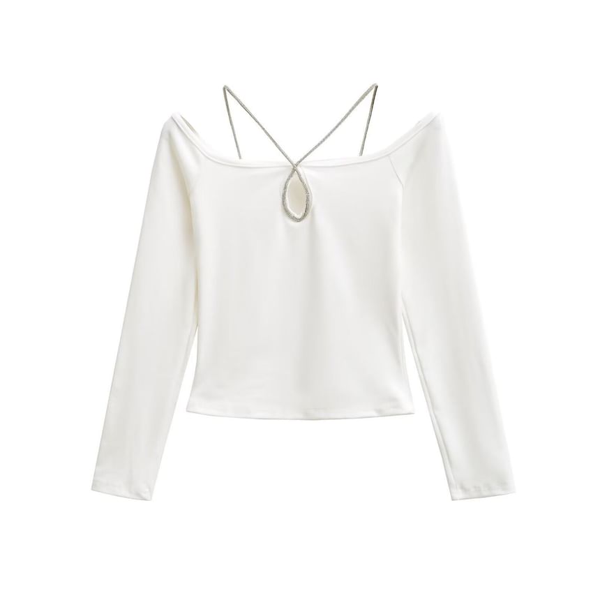 Keyhole Crop Tee - Square Neck Long Sleeve