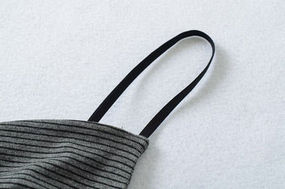 Striped Camisole with Spaghetti Straps - V-Neck