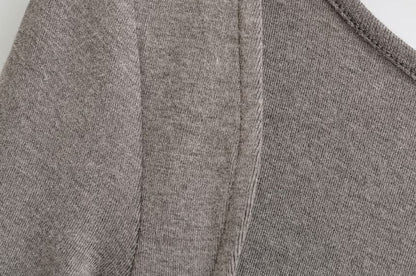 Ruched Square Neck Tee - Long Sleeve