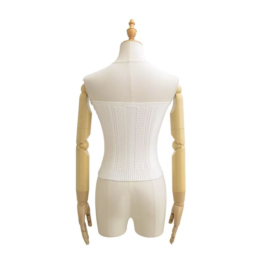 Ruffle Trim Tube Top - Strapless Knit