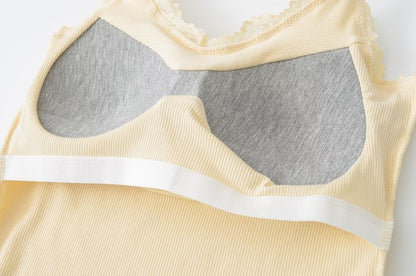 Lace Trim Camisole - V-Neck Spaghetti Strap