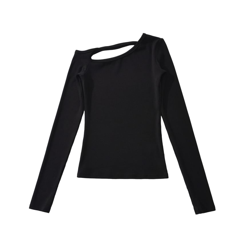 Off-Shoulder Crop Tee - Long Sleeve