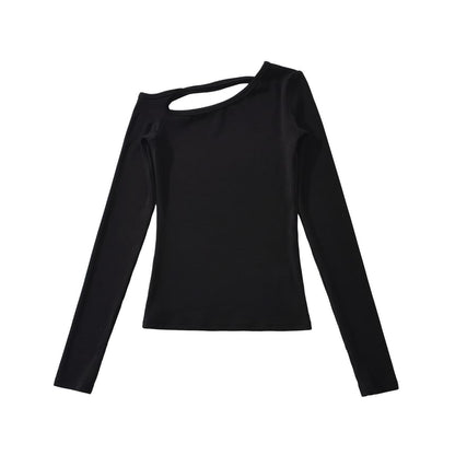 Off-Shoulder Crop Tee - Long Sleeve