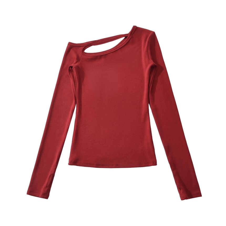 Off-Shoulder Crop Tee - Long Sleeve