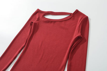 Off-Shoulder Crop Tee - Long Sleeve