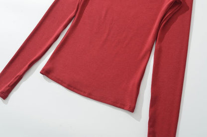 Off-Shoulder Crop Tee - Long Sleeve