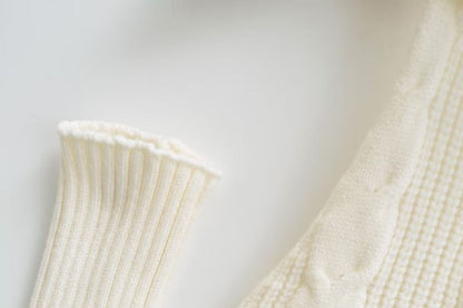 Turtleneck Knit Top with Arm Warmers - Sleeveless