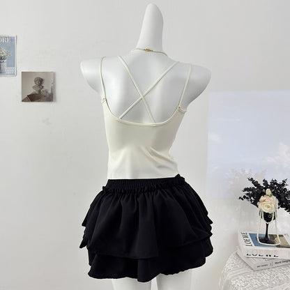 Padded Lace V-Neck Fitted Camisole