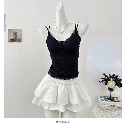 Padded Lace V-Neck Fitted Camisole