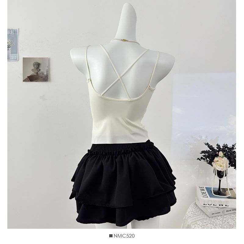 Padded Lace V-Neck Fitted Camisole