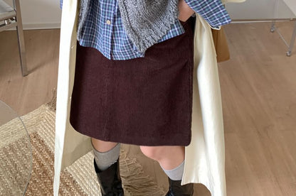 Mini Pencil Skirt with Mid Waist