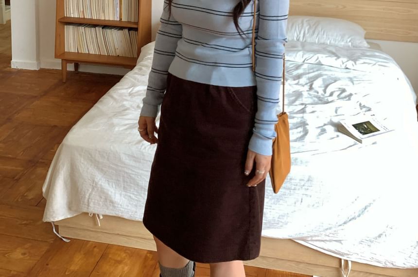 Mini Pencil Skirt with Mid Waist