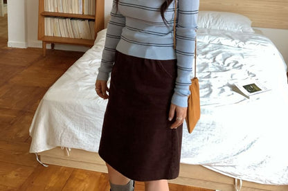 Mini Pencil Skirt with Mid Waist
