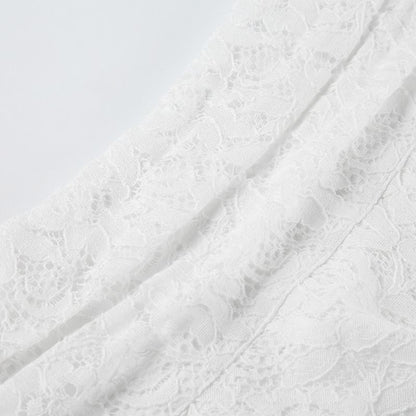 Asymmetric Lace Mini A-Line Skirt with Low Rise