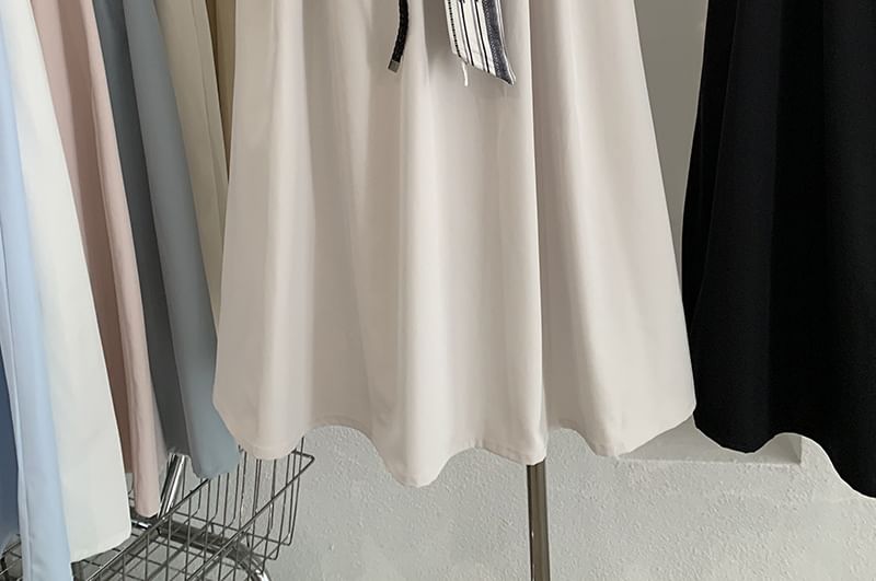 High Waist Maxi Skirt with Belt Set