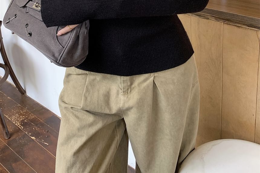 Long-Sleeve V-Neck Knit Polo Shirt