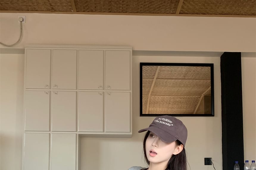 Half-Buttoned Long-Sleeve Mock Two-Piece Top