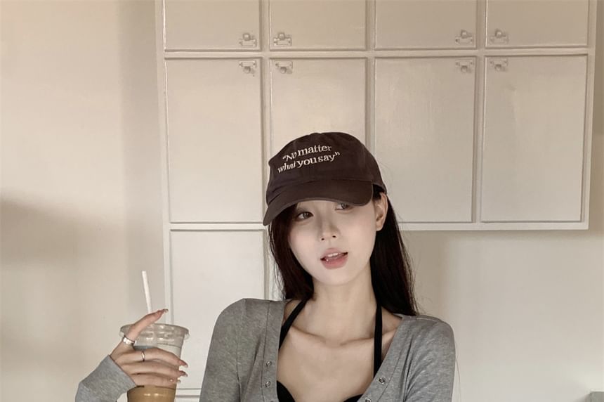 Half-Buttoned Long-Sleeve Mock Two-Piece Top
