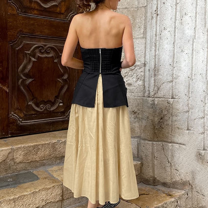 Tube Top and High Waist Maxi Skirt Set
