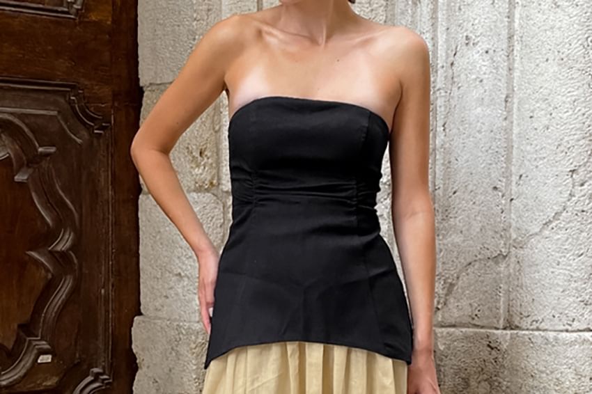 Tube Top and High Waist Maxi Skirt Set