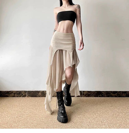 Asymmetric Low Waist Skirt