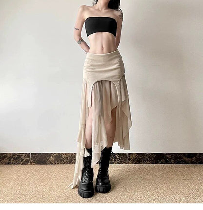 Asymmetric Low Waist Skirt