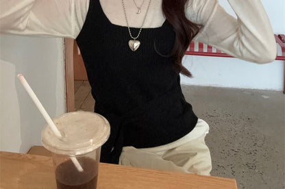 Crewneck Tee & Square Neck Crop Tank Combo