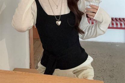 Crewneck Tee & Square Neck Crop Tank Combo