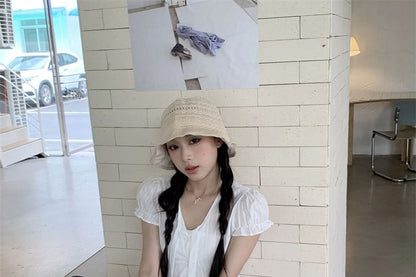 Tie-Neck Crop Tee and Drawstring Wide-Leg Pants Set