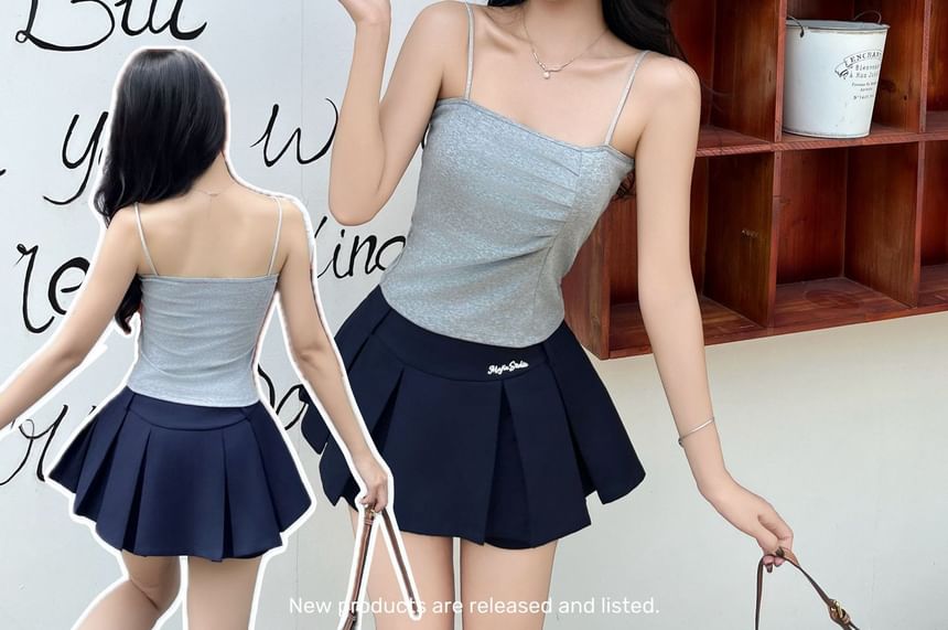 Glitter Ruched Padded Crop Camisole