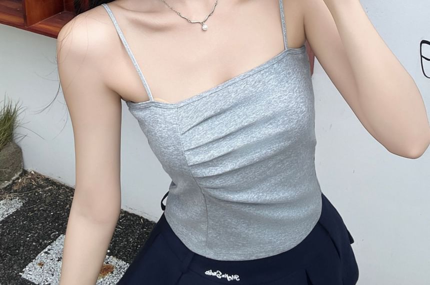 Glitter Ruched Padded Crop Camisole