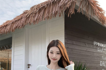 Crochet Henley Tee with Extended Sleeves