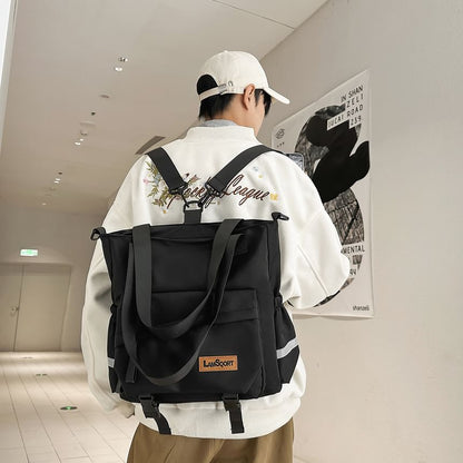 Buckle Panel Crossbody Tote Bag