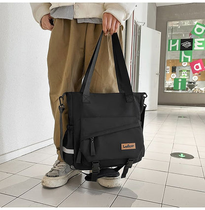 Buckle Panel Crossbody Tote Bag