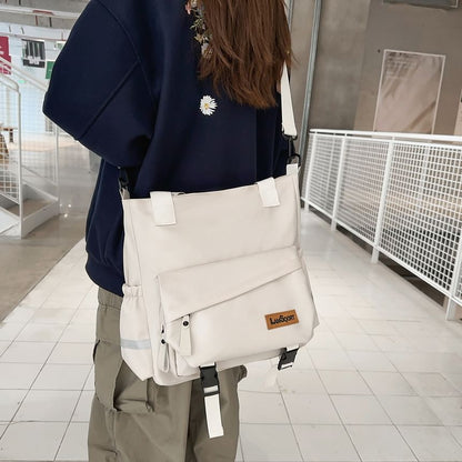 Buckle Panel Crossbody Tote Bag