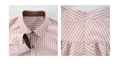 Pinstripe Mini Tiered Skirt Mid-Waist