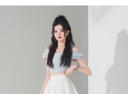 Tiered Frill Mini A-Line Skirt High-Waisted