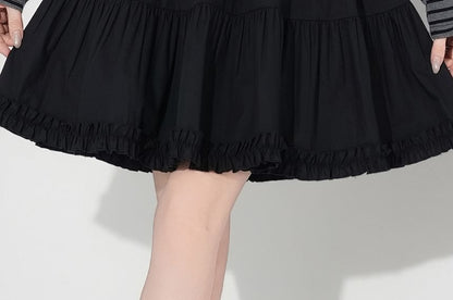 Tiered Frill Mini A-Line Skirt High-Waisted