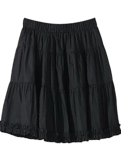 Tiered Frill Mini A-Line Skirt High-Waisted
