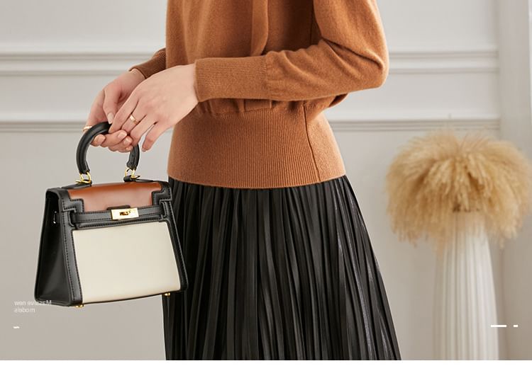 High Neck Long-Sleeve Minimalist Sweater