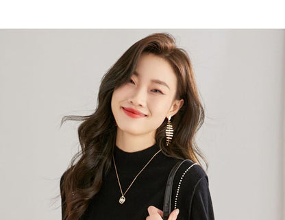 High Neck Long-Sleeve Minimalist Sweater