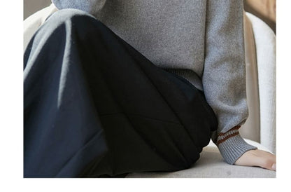 Striped Crew Neck Long-Sleeve Sweater